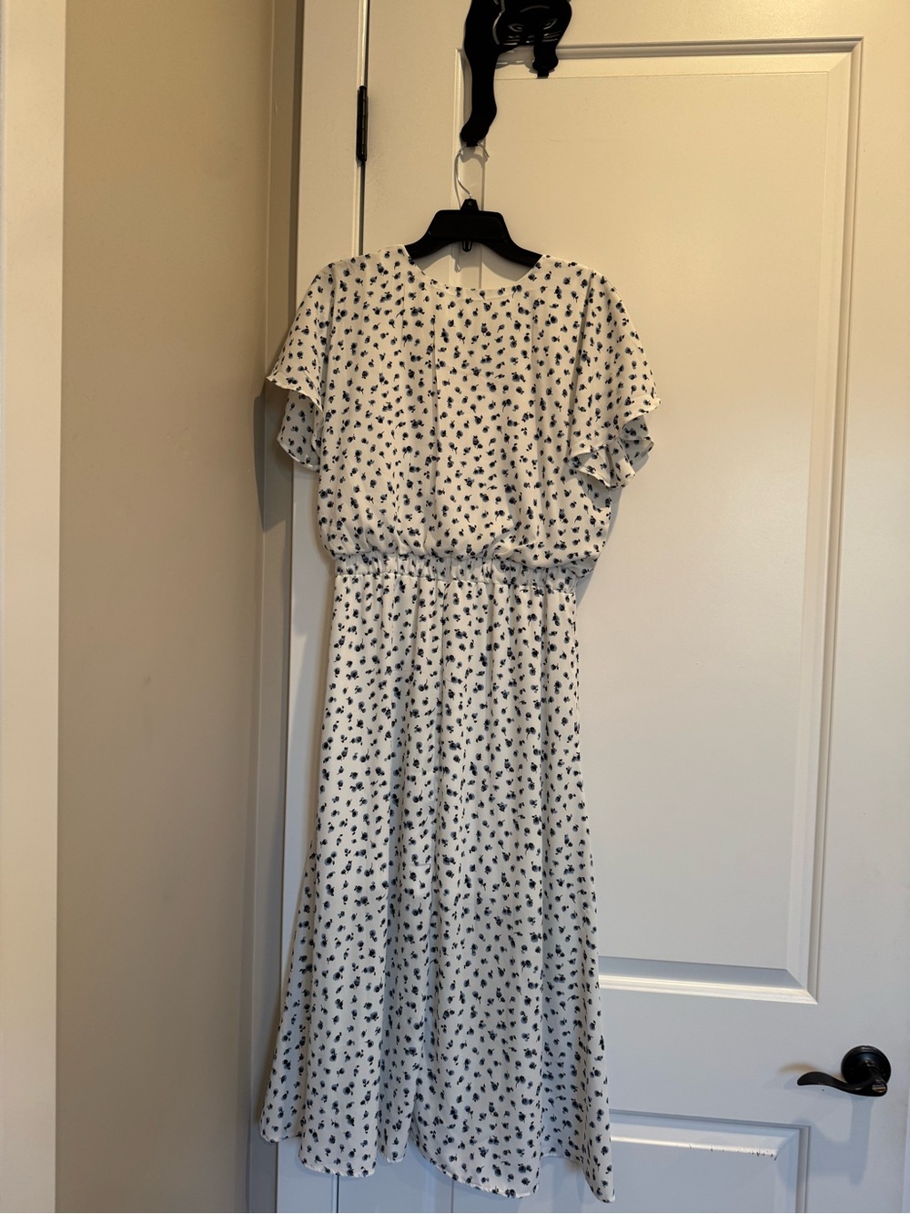 Sienna Sky White Midi Dress with Black Floral Print - Picture 2 of 3
